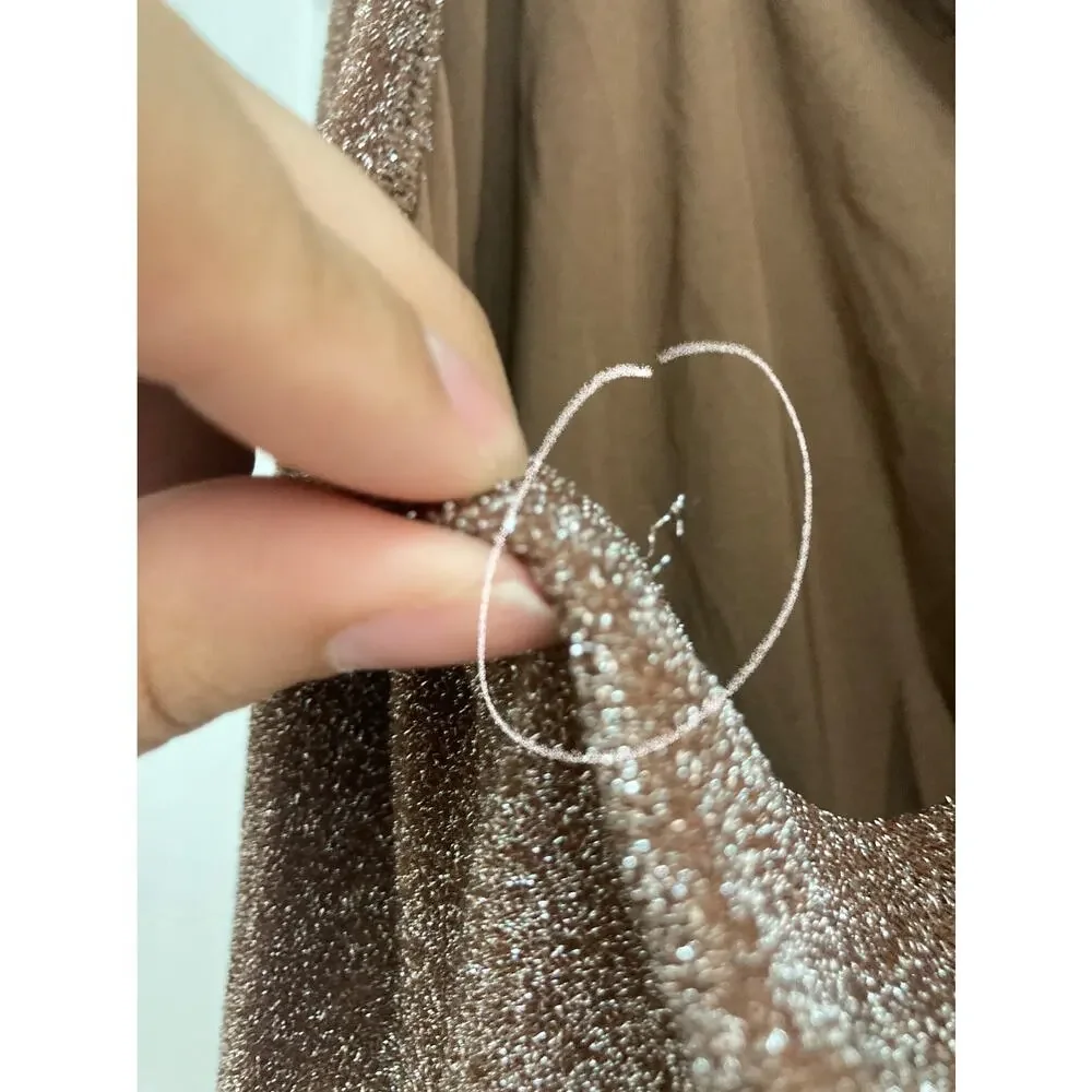 SKIMS Size 4X Glitter Swim Cover up Beach Pool Metallic Dress Jasper Brown New
